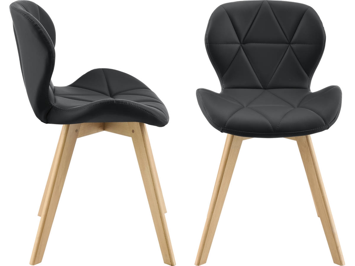 Conjunto de 2 sillas de Comedor [en.casa]  Älmhult 78x47x52 cm - Negro