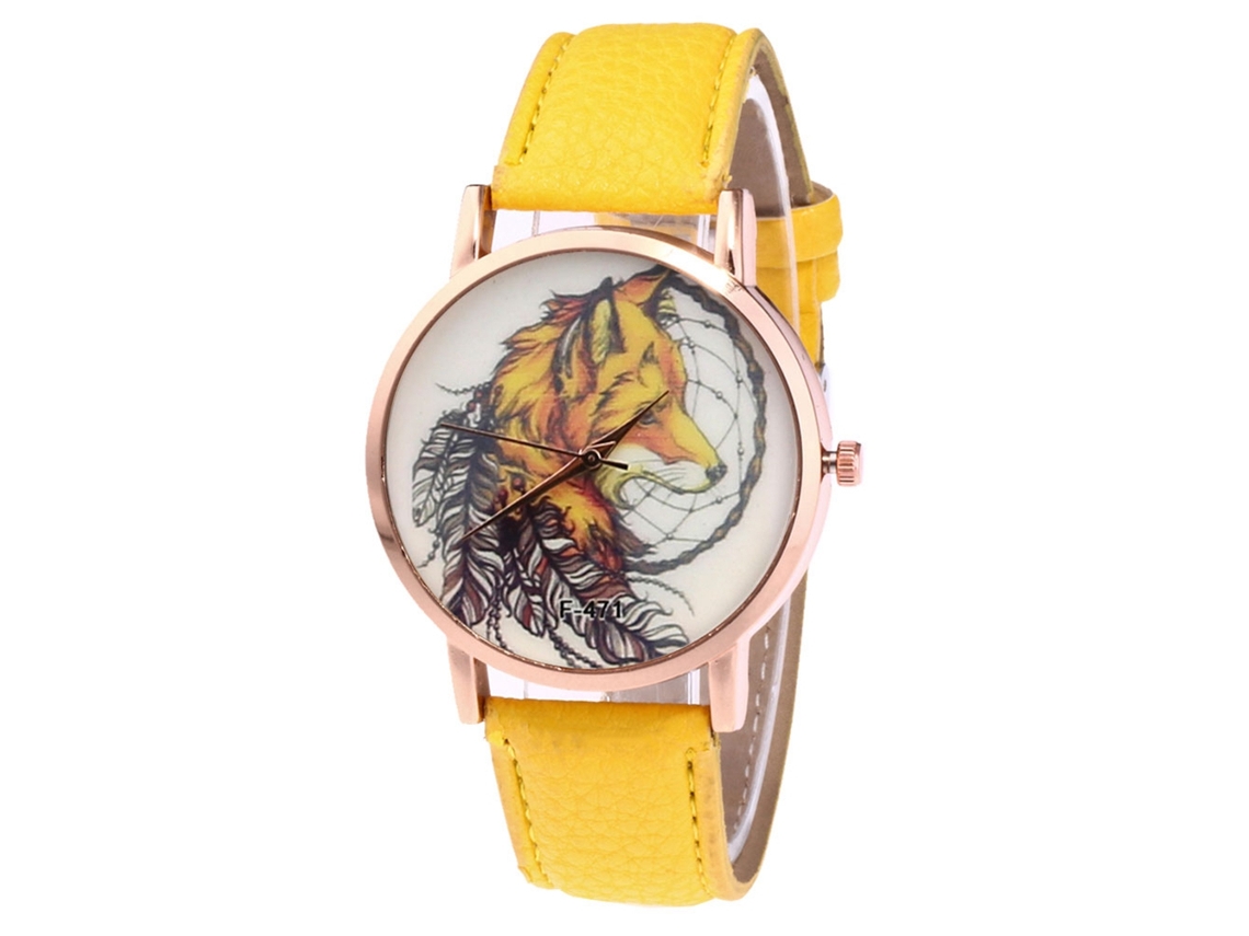 Reloj De Pulsera De Cuarzo Unisex Zhoulianfa, Estilo Casual Y Moderno, Color Amarillo.