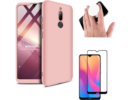 Carcasa, Protector y Popsocket Xiaomi Redmi 8 Slim armor 360º Rosa