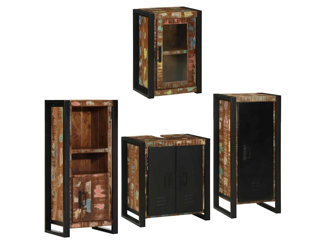 Conjunto de muebles de baño de 4 piezas con estante y puerta MAISON EXCLUSIVE