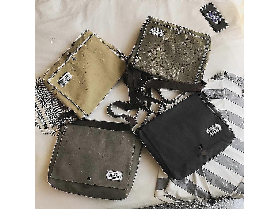 Bolsos para hombre, bolsos de hombro, bolsos de lona, bolsos bandolera informales, bolsos grandes, bolsos de gran capacidad, color caqui