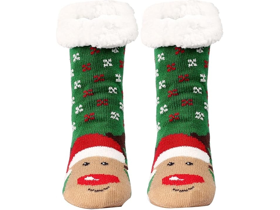 Calcetines navideños para mujeres de invierno, gruesos y peludos, con hermosos tacones navideños. Regalo ideal.