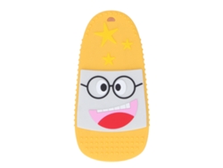 Juguete de silicona para la dentición del bebé, 2026, texturizado, con forma de zapatilla, amarillo.