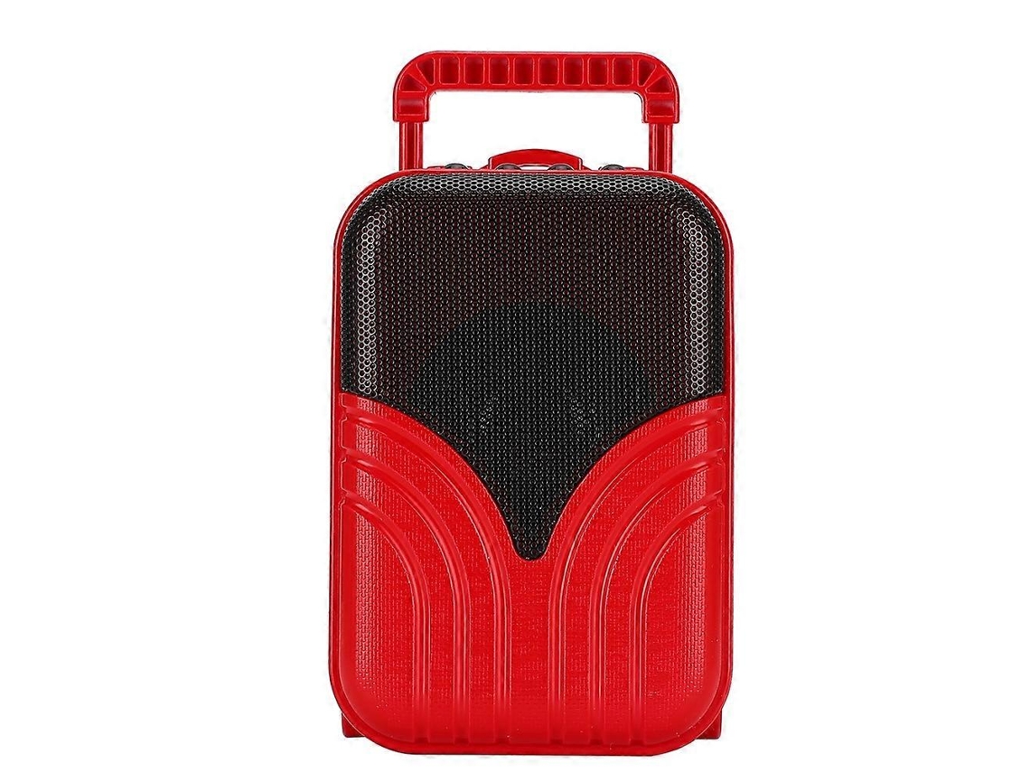 Mini altavoz Bluetooth inalámbrico con forma de maleta, portátil, con ranura para tarjetas, reproductor de música Yunzii (rojo)