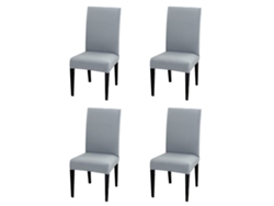 KOFIHETY 4 Piezas Funda Ajustable para Silla de Comedor con Elástico, Lavable, para Hotel, Sala de Comedor, Ceremonia, Banquete y Boda
