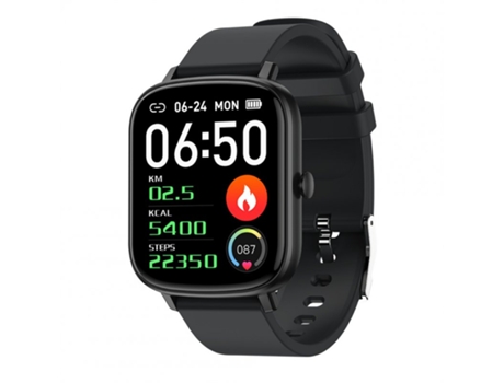 Smartwatch P55 Bluetooth Llamada Control de música Frecuencia cardíaca Presión arterial Monitor de sueño Negro