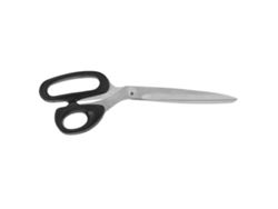 Tijeras Alargadas De Acero Inoxidable Con Mango Negro Para Cortar Cuero Y Costura Industrial.