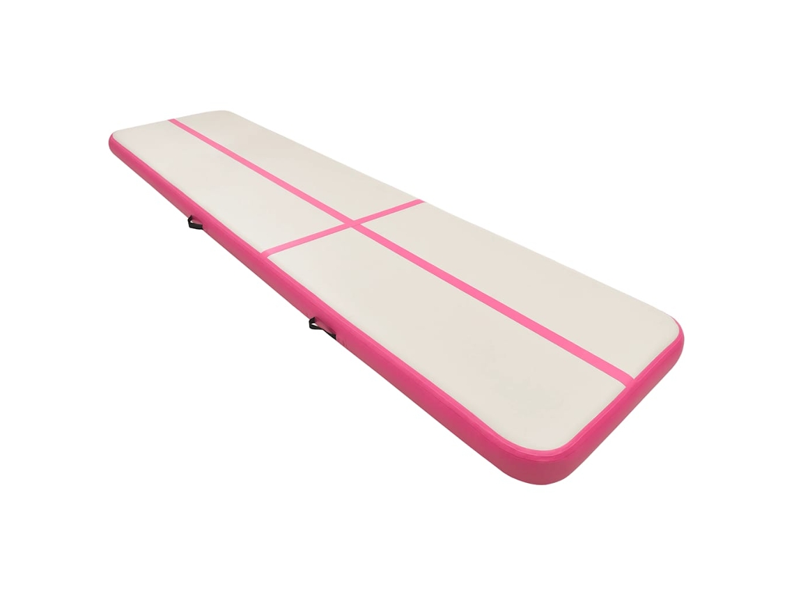 Esterilla Inflable De Gimnasia Con Bomba Pvc Rosa 600x100x20 Cm