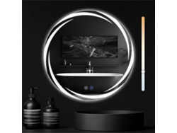 ZMH Espejo de baño con iluminación Moderno IP44 Espejo de baño redondo con función táctil