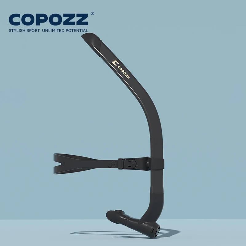 Tubo De Respiración Para Entrenamiento De Natación (negro), De Montaje Frontal, Con Boquilla De Silicona, Adecuado Para Adolescentes.