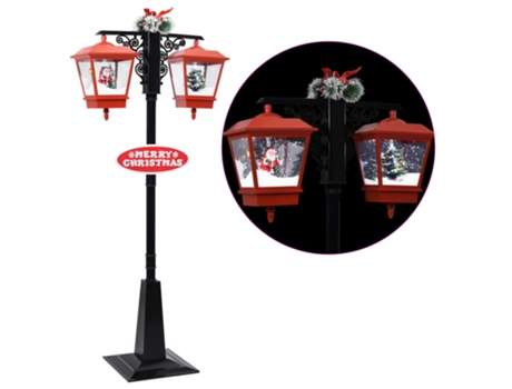 MAISON EXCLUSIVE - Farola de Navidad con Papá Noel PVC negro y rojo 81x40x188 cm