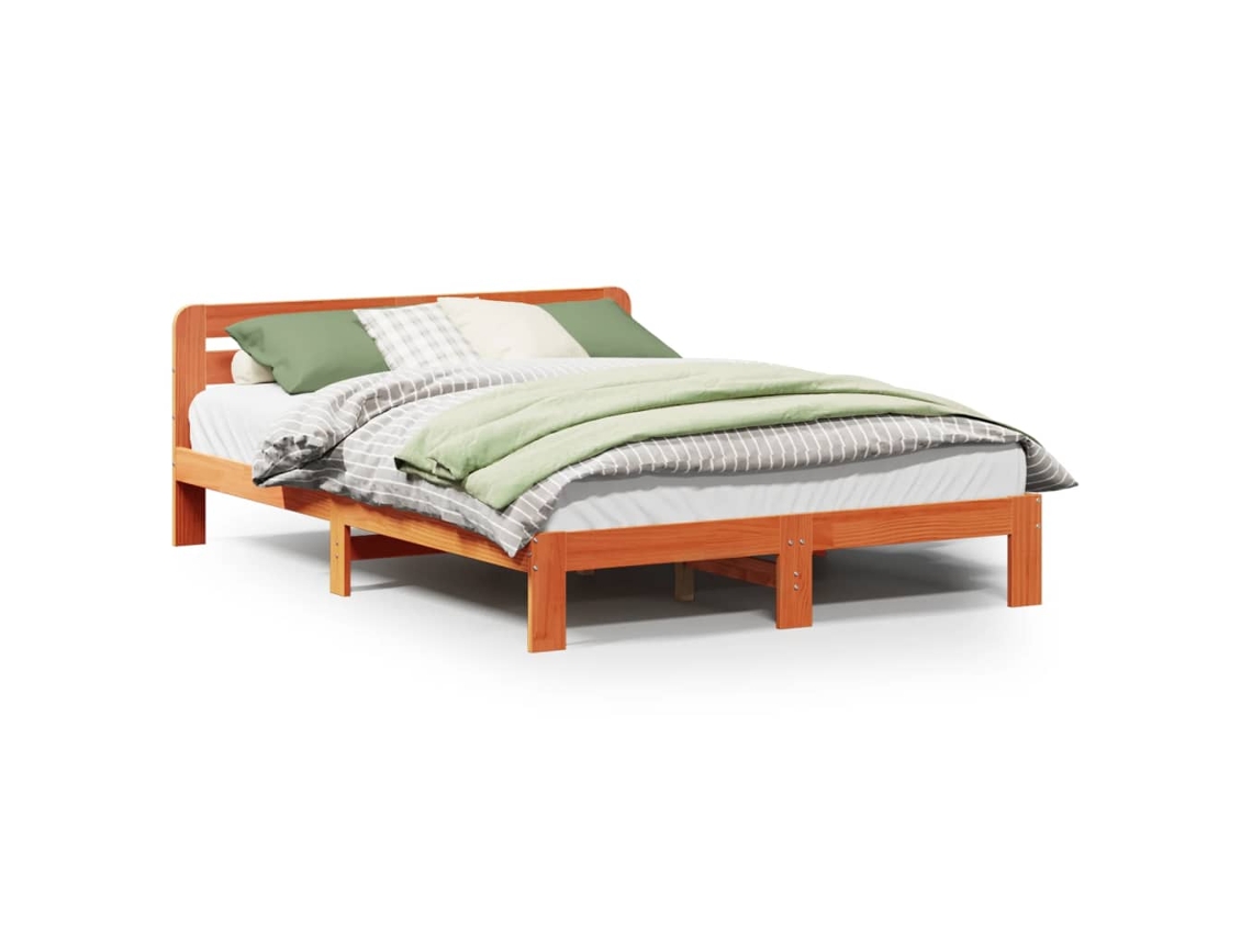 Maison Exclusive - Estructura De Cama Sin Colchón Madera Maciza Marrón 120x190 Cm