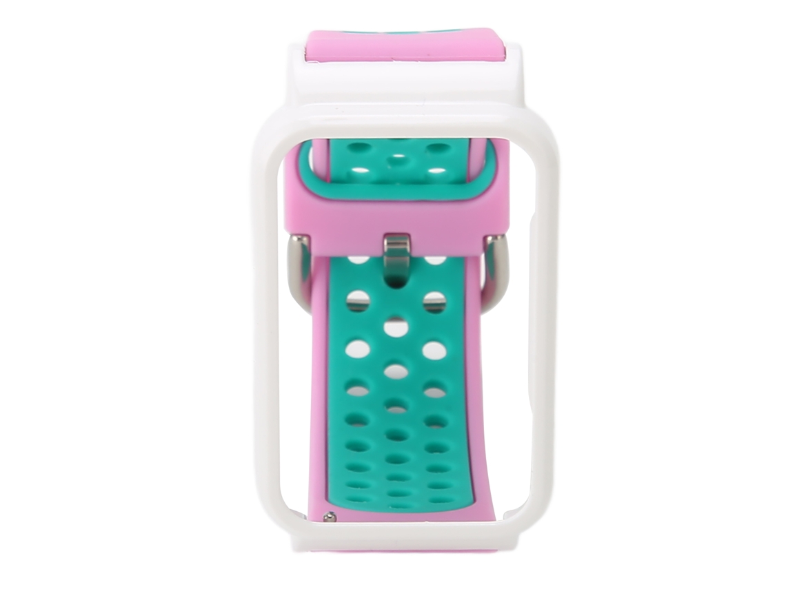 Pulsera De Silicona Con Funda Protectora Para Mi Band 7 Pro - Rosa, Verde Y Blanco
