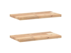 Conjunto 2 Estante Flotante VIDAXL Marrón Madera de acacia ( 40x20x2cm)