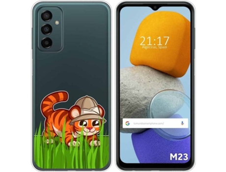 Carcasa para Samsung Galaxy M23 5G TUMUNDOSMARTPHONE Dibujos Transparente Tigre Multicolor