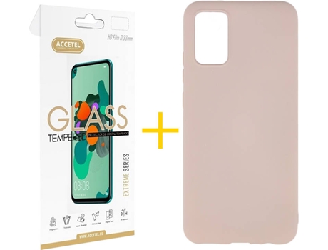 Kit Funda + Protector de Pantalla Samsung A02s ACCETEL 2825 Rosa