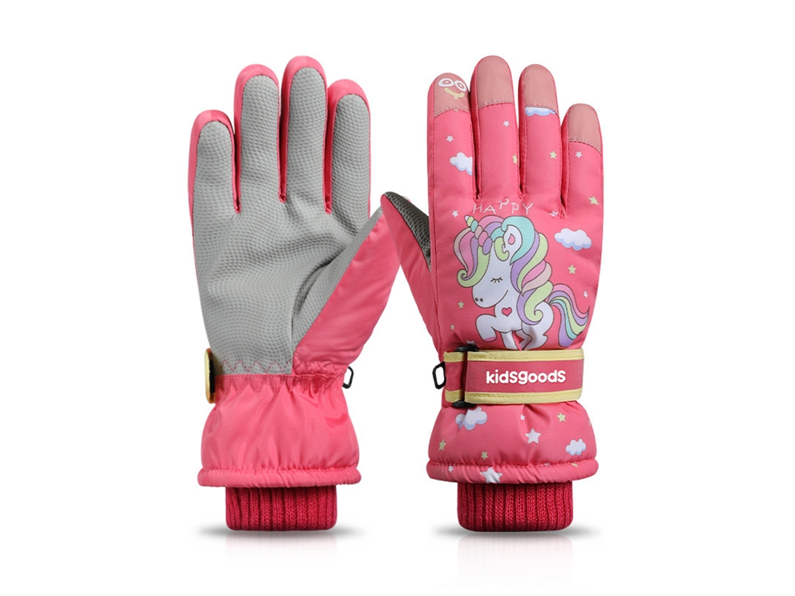 Jinwei - Luvas de inverno infantis, impermeáveis e quentes, luvas de esqui divertidas para meninas e meninos.