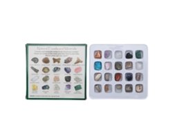 Kit De Colección De Piedras Y Minerales Para Niños Niñas: Juego Educativo Científico Para Clase De Ciencias Tipo 2 (20 Piezas)