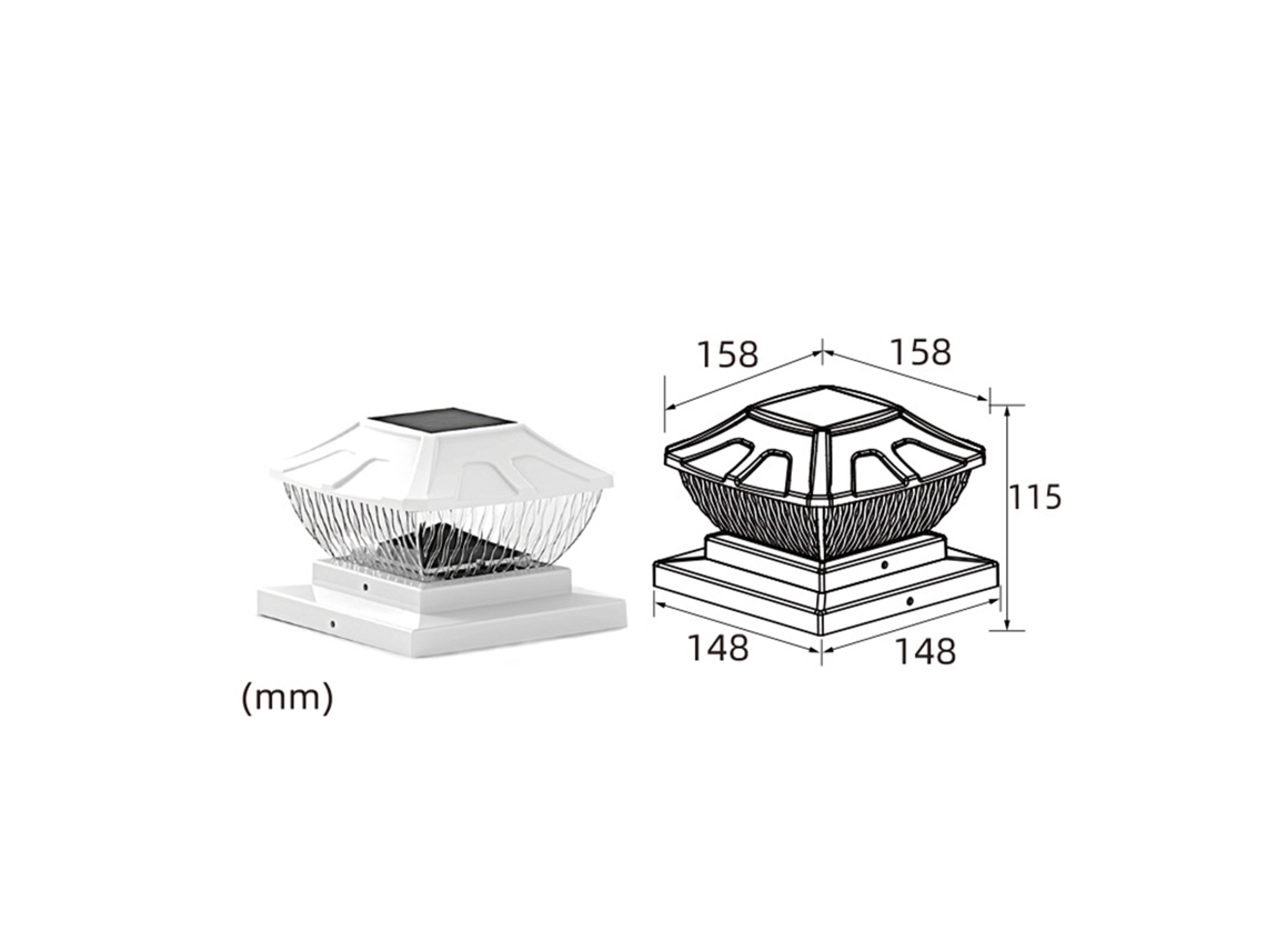 2026-luz De Pilar Solar Exterior Impermeable Ip65 Para Jardín Patio Cerca Puerta 6x6 Pulgadas Batería 600mah