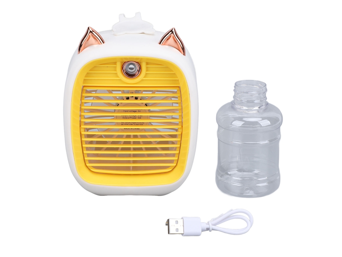 Ventilador De Escritorio Pequeño Recargable Por Usb Con Forma De Zorro, Nebulizador, Sistema De Refrigeración, 800 Mah, 220 Ml
