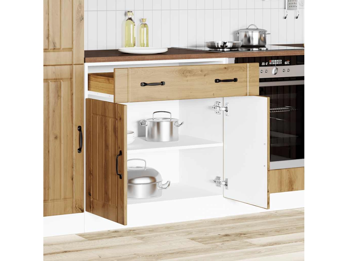 Mueble Bajo De Cocina Lucca Roble Artesanal