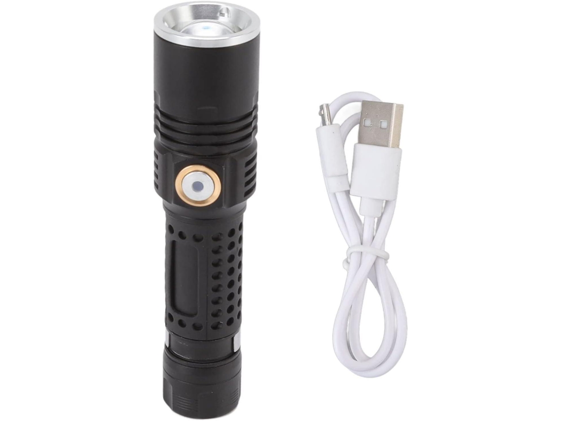 Linterna Led Recargable 800lm Con 3 Modos De Luz Y Zoom Rotatorio Para Camping Y Actividades Al Aire Libre