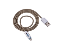 Cable De Carga Micro Usb Trenzado Con Led Brillante Para Smartphones Amarillo