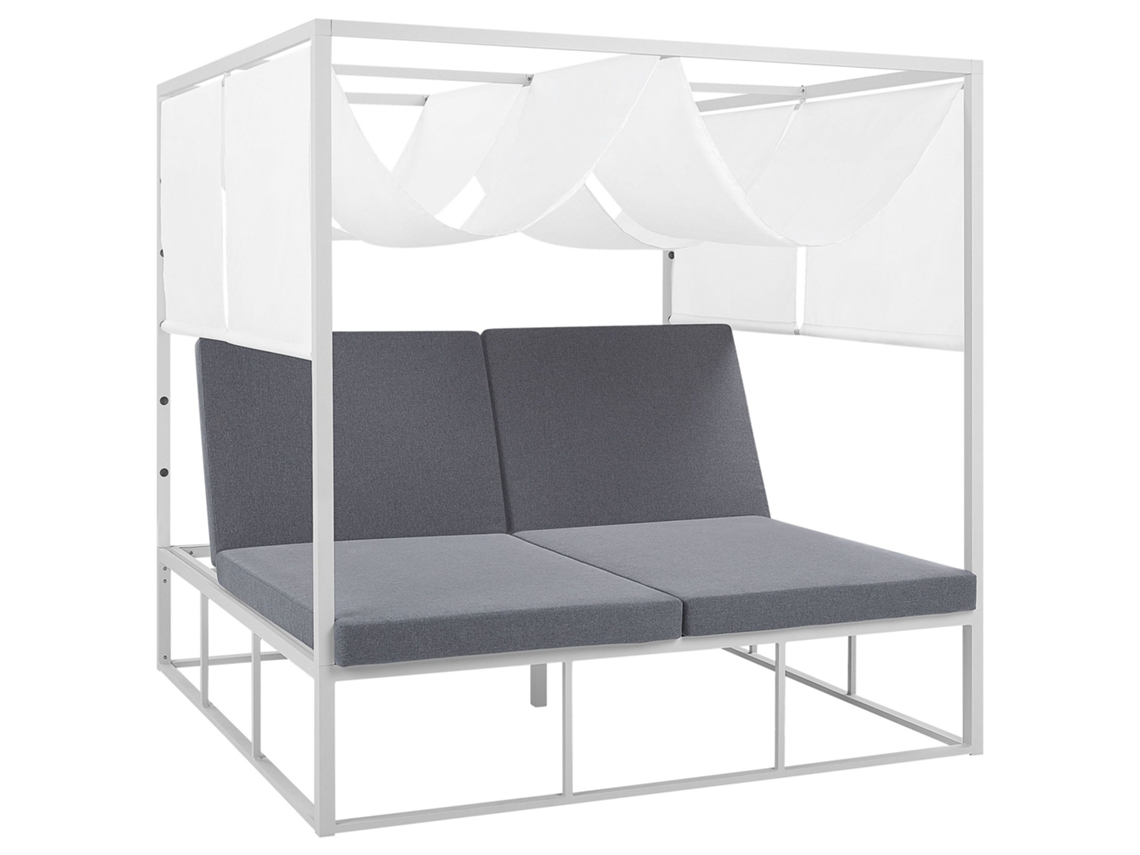 Cama de exterior BELIANI Pallanza de Aluminio Blanco 195x196x196