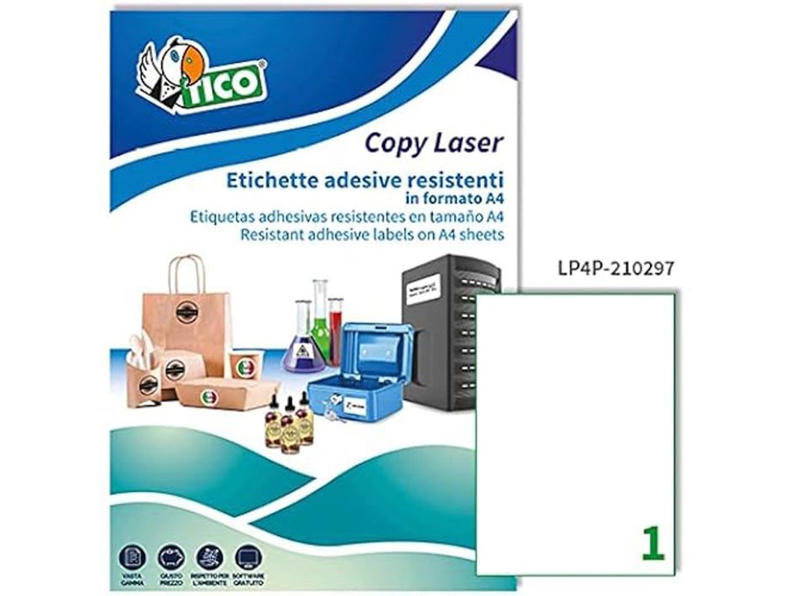 Etiquetas TICO Poliester Lp4P-210297 Blanca 210 X 297