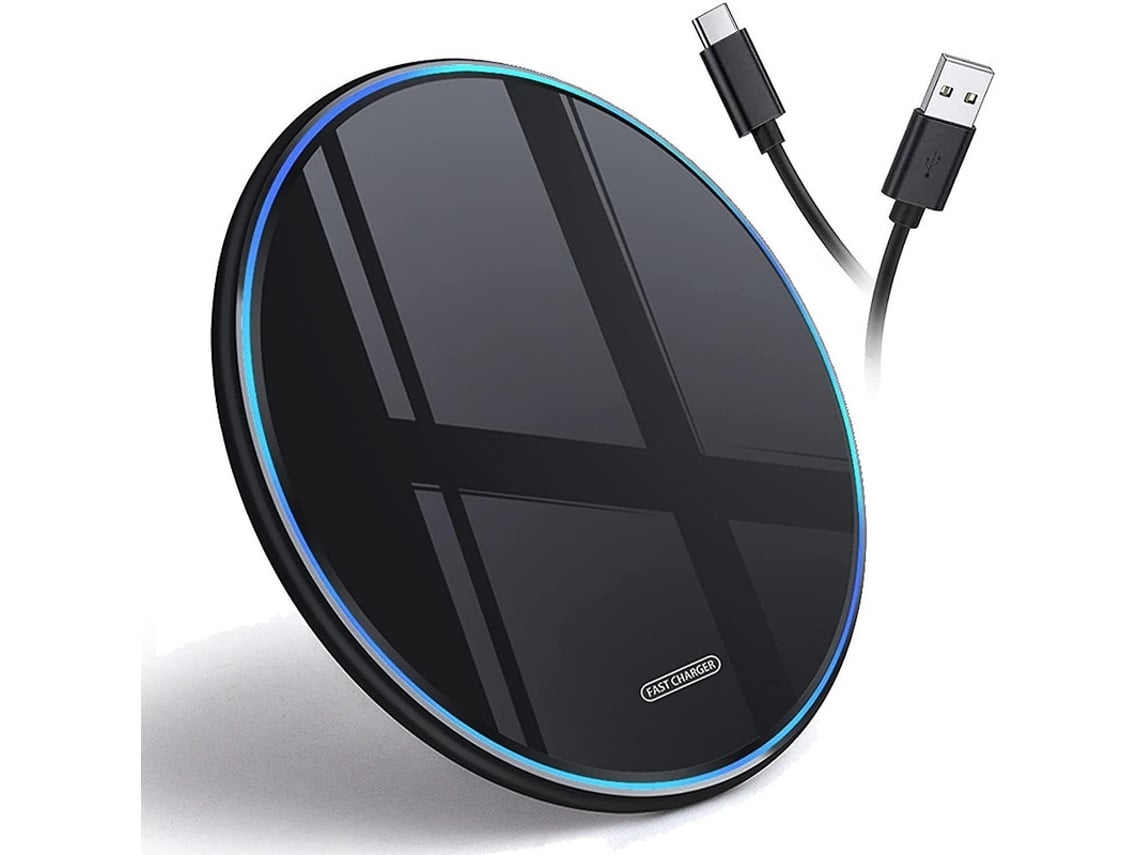 Cargador Sem Qi Fast Wireless Charging Pad Ultra para Google, Samsung YEMAESRE Negro
