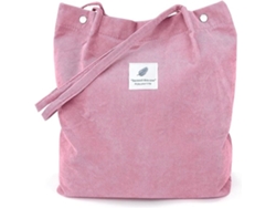 Bolso de pana para mujer, gran capacidad, reutilizable, con bolsillo interior, bolso de hombro adecuado para secadora de ropa.