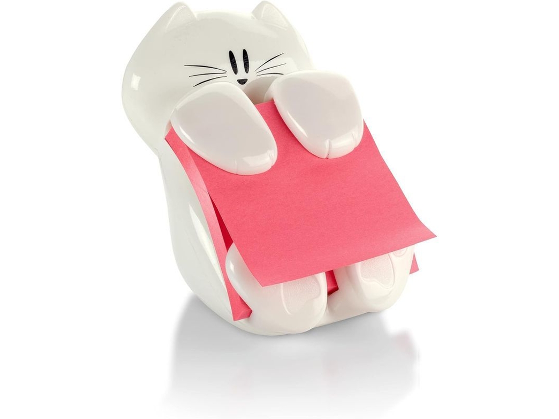 Dispensador De Notas Post-it Desplegable Con Diseño De Gato, 13,5 × 13 × 8,5 Cm, 1 Unidad
