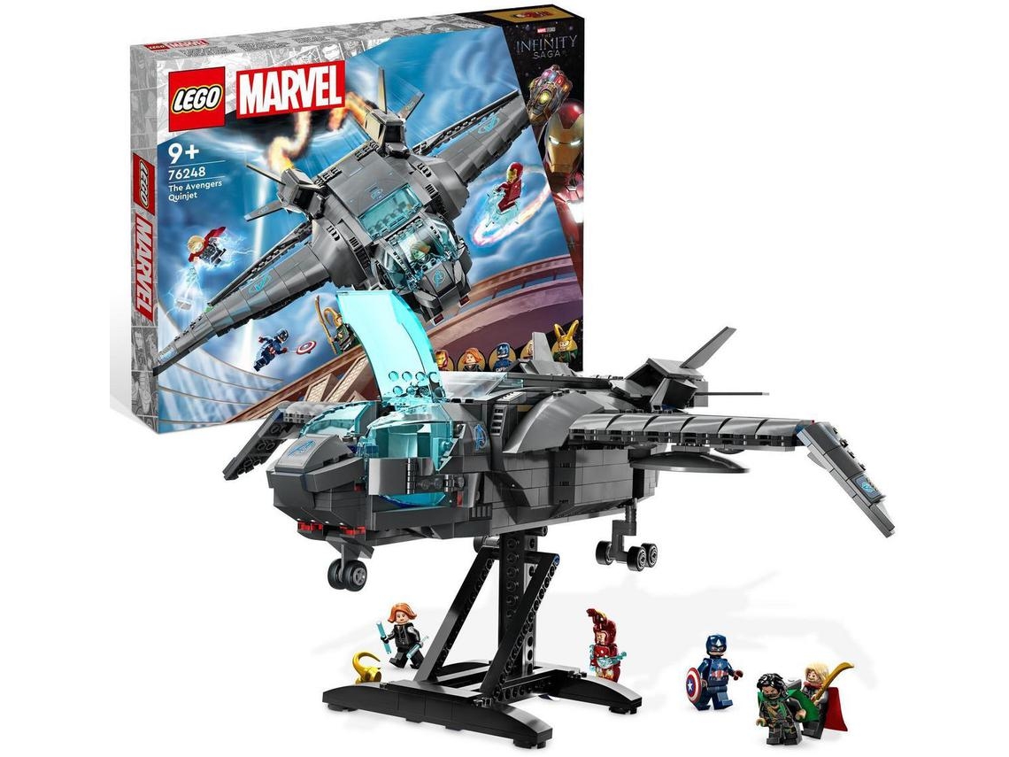 LEGO Marvel: O Quinjet dos Vingadores – avião dos Vingadores com minifiguras (795 peças)