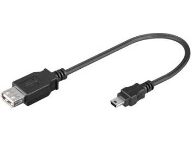 Cable USB GOOBAY USB A/Mini-USB B 0.2 m Macho/Hembra Negro