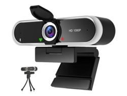 BISBISOUS C60 Cámara Web con Micrófono 1080P con Función de Corrección Automática de Luz para PC de Escritorio Portátil Negro