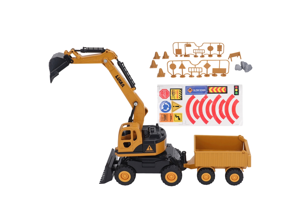 Ats-modelo De Excavadora Rc 1:55 Juguete De Ingeniería Simulada Para Niños Chicos Excavadora Con Inercia Asistida