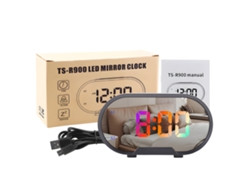 Reloj despertador digital LED RGB Baok-reloj con una gran pantalla de 5,5 pulgadas, función de duplicación de pantalla, modo de atenuación, volumen ajustable, 2 puertos USB y función de repetición de alarma para el dormitorio.
