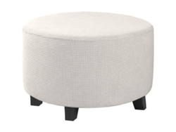 MEOIRUERY Cubierta otomana elegante, tapa de estiramiento para almacenamiento otomano redondo y taburetes plegables, protector de muebles Jacquard Fabric no Sli