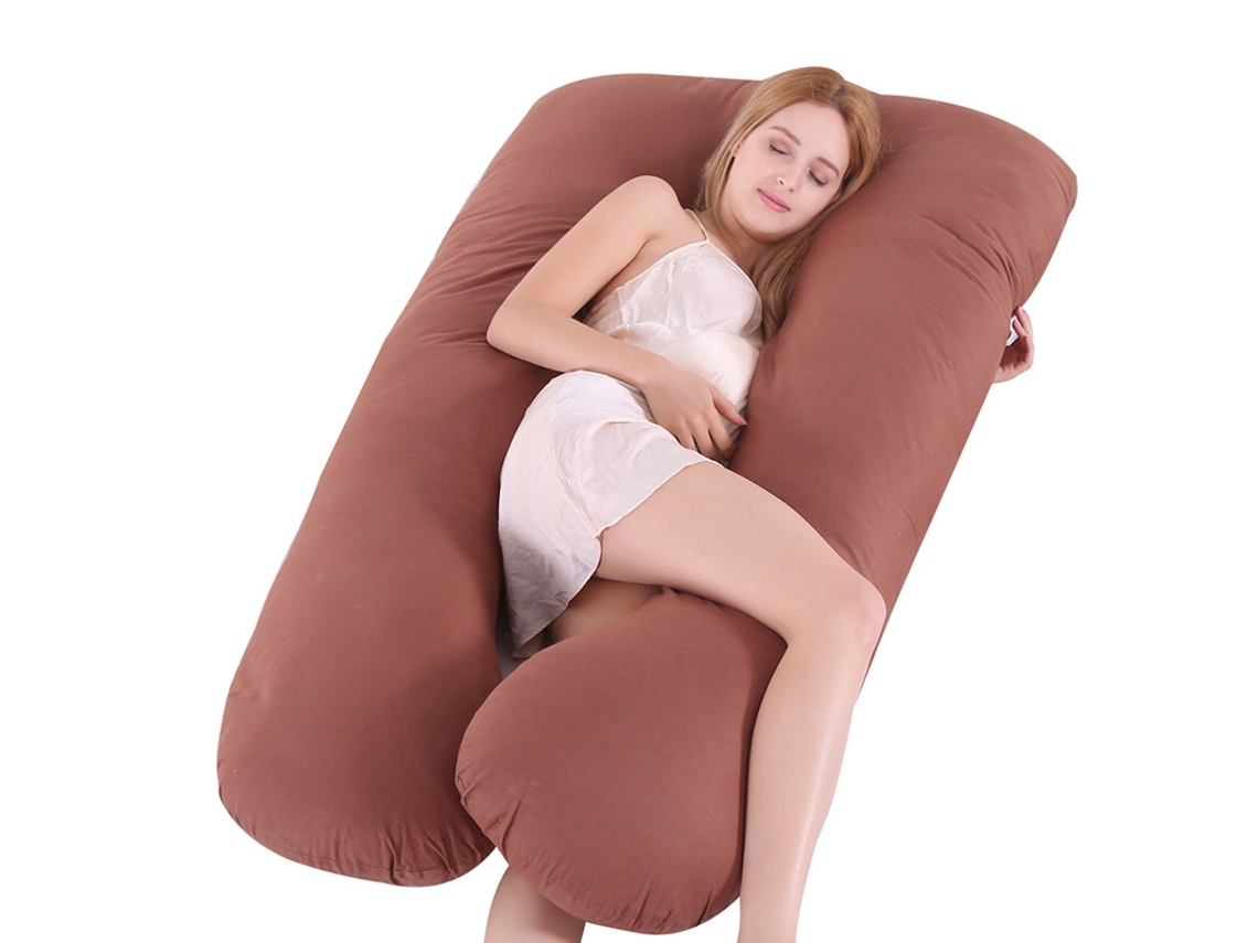 Almofada De Gravidez Almofada De Dormir Multifuncional 140x80 Cm (algodão Marrom) Czhhmart