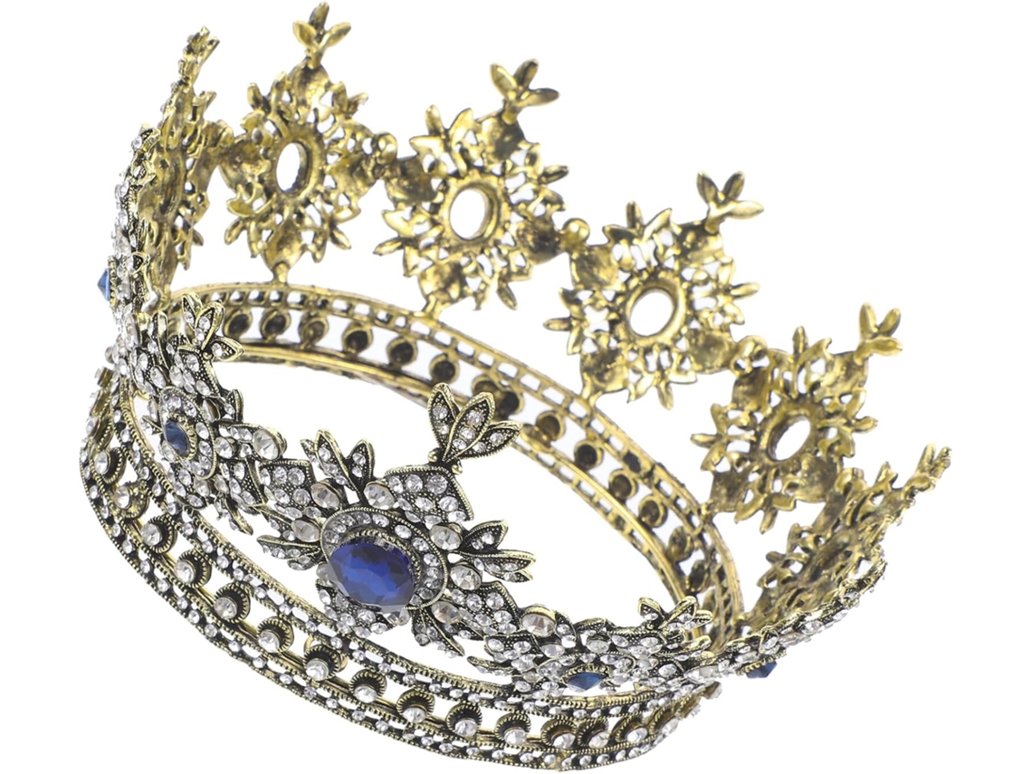 Cuelloronne Rétro Européenne En Métal À Pierres Brillantes, Coiffe De Mariée Chic Noire