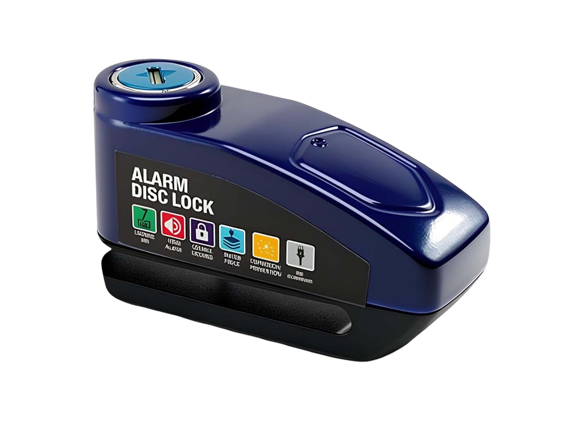 Antirrobo de disco con alarma de 110 dB para bicicleta, moto, cochecito de bebé - Azul AVIZAR