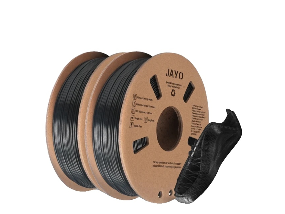 Filamento para impresora 3D, PLA/PETG/Silk/TPU/ABS, 1,75 mm, 2 rollos, TPU negro, 1 kg