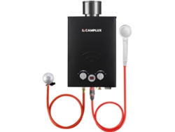 CAMPLUX BW158BC Calentador de Agua A Gas con Tapa de Lluvia, 6 L/MIN, Butano (28-30mbar) / Propano (37mbar), para Campamentos, RV