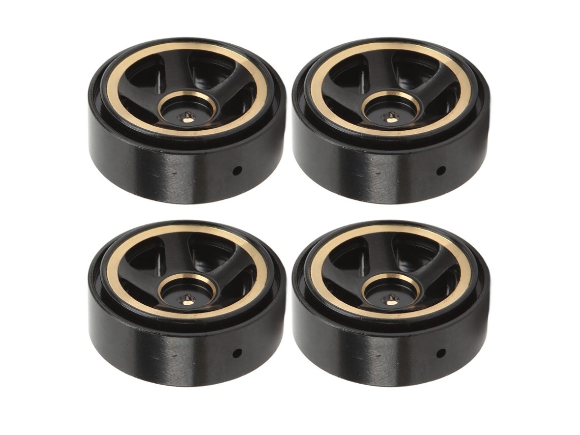 Peças De Roda Rc Beadlock Roda Bronze Sem Adesivo Para Fms Fcx24 Carro Escalador 1/18 1/24 Preto