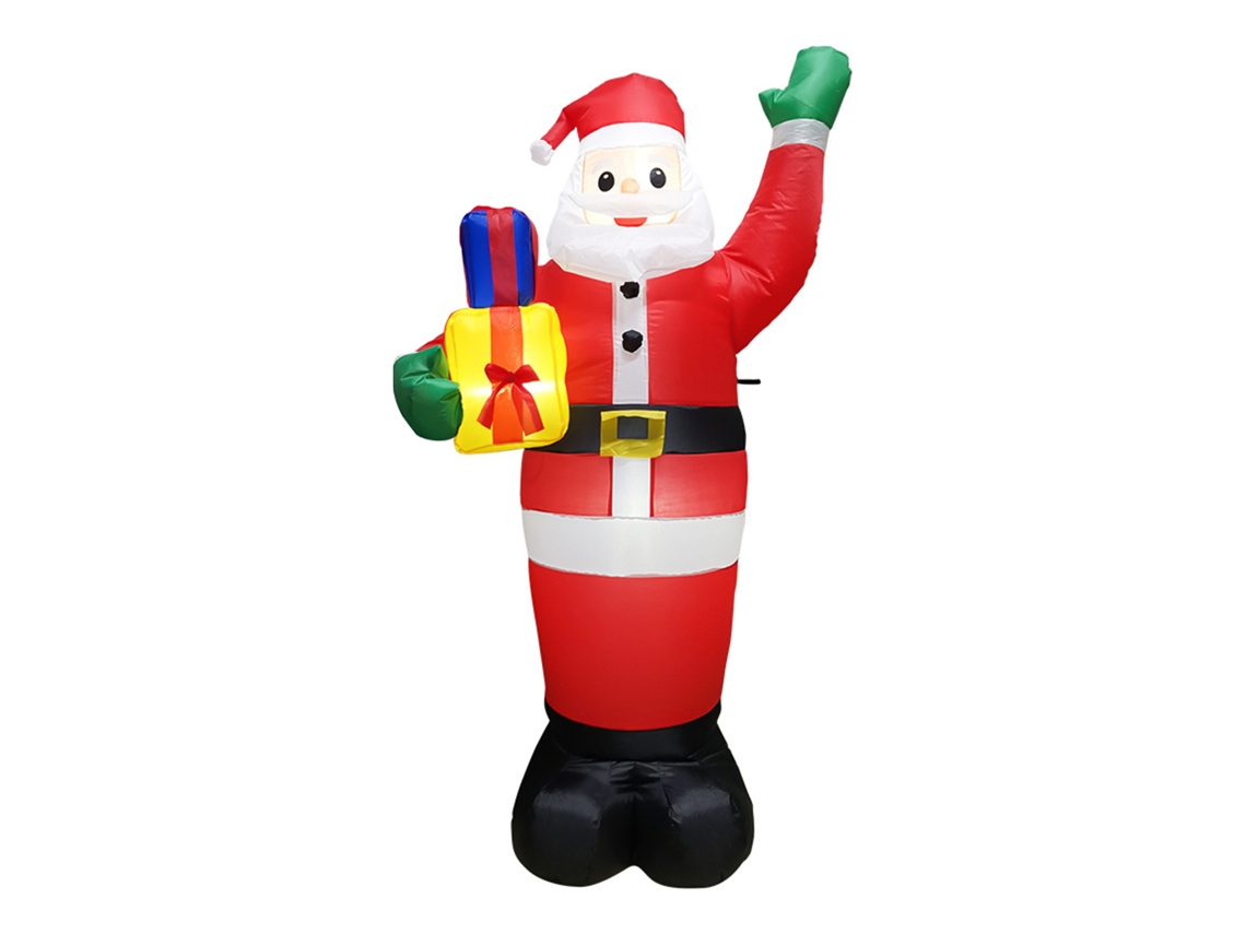 Adorno navideño para jardín: Papá Noel inflable iluminado