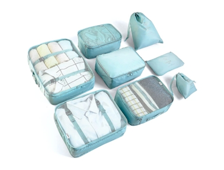 Juego de bolsas organizadoras (ocho piezas, azul brillante)