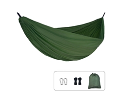 Hamaca Portátil Individual Para Campamentos, Mochileros Y Actividades Al Aire Libre (270x140 Cm) Verde Ejército Siurn