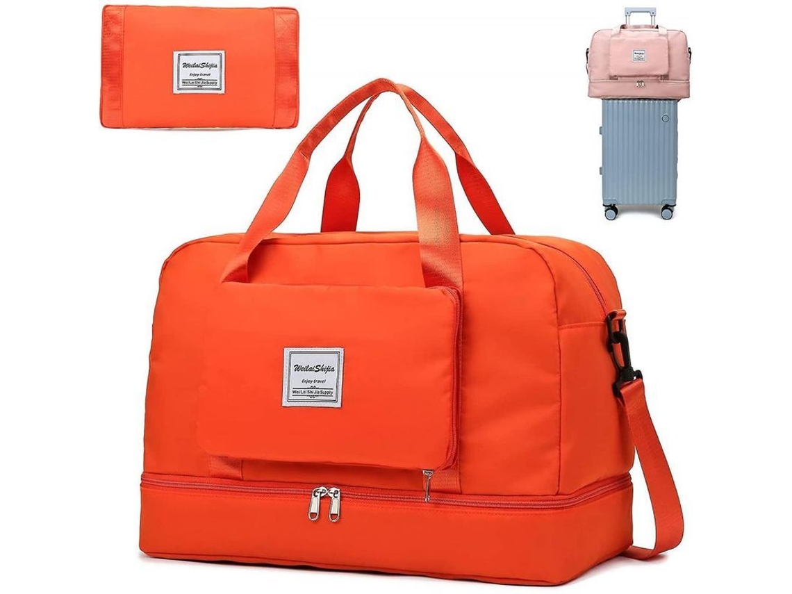 2026-bolsa De Viaje Plegable Knowledee Separación Seco/húmedo Impermeable Gran Capacidad 20-35l Naranja