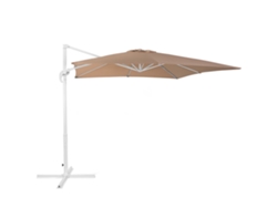 Sombrilla voladiza BELIANI Monza de Poliéster Beige 250x250x235