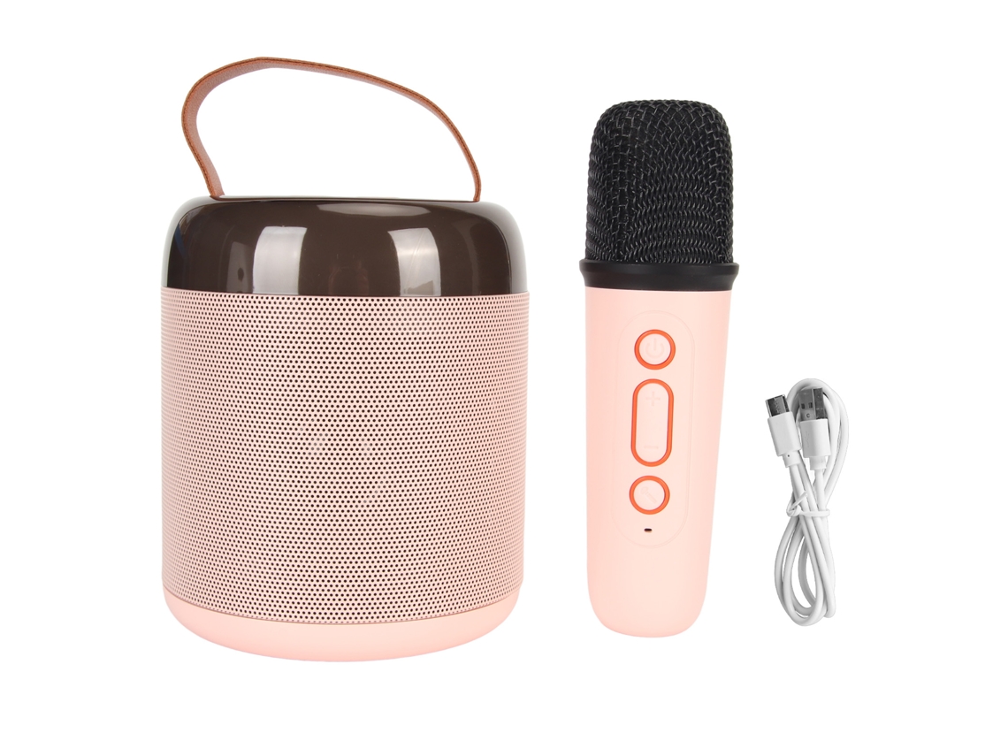 Coluna Bluetooth Portátil LAXISCREED Rgb Rosa com Microfone Sem Fio